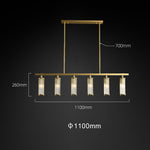 Solid Brass & Crystal Linear Chandelier Size