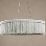 Romilly round chandelier silver beaded fringe