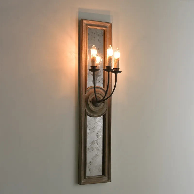 French Candle 3-Light Mirrored Candle Wall Sconces