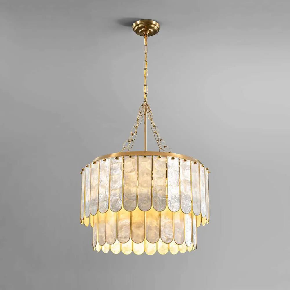 Madelyn Modern 5-Light Round Faceted Capiz Chandelier