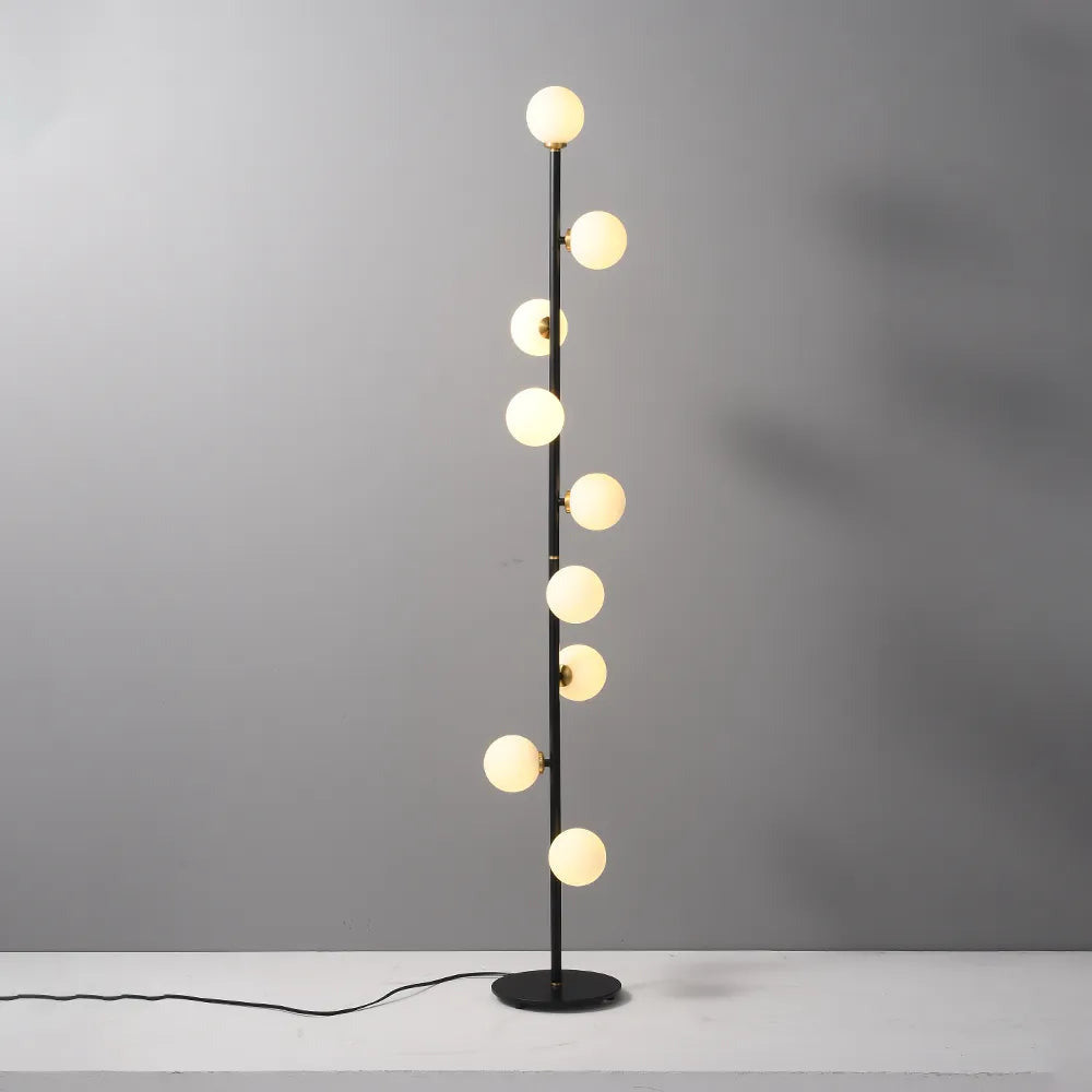 Willow Modern Black And Opal Glass 9-Light Floor Lamp With Led Lights