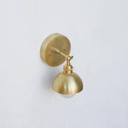Adjustable Brass Dome Wall Sconce
