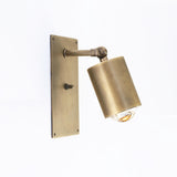 Adjustable Brass Wall Spotlight, 3-Inch Tapered Shade