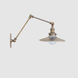 Adjustable Swing-Arm Brass Wall Sconce with Coolie Shade