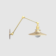 Adjustable Swing-Arm Brass Wall Sconce with Coolie Shade