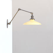 Adjustable Swing-Arm Wall Sconce with Enamel Dish Shade