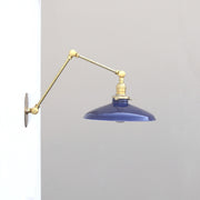 Adjustable Swing-Arm Wall Sconce with Enamel Dish Shade