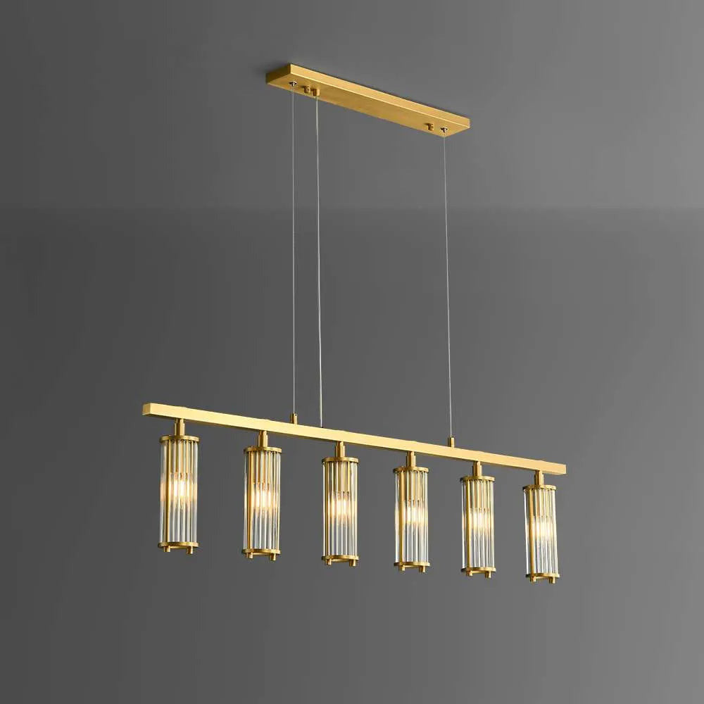 Marley Aged Brass Linear Chandelier – Elegant Brass Chandelier