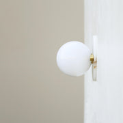Alabaster and Opal Globe Wall Sconce