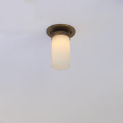 Alabaster Cylinder Flush Mount Ceiling Light