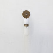 Alabaster Cylinder Wall Sconce with Brass Arm