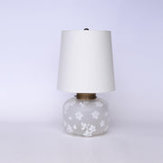 Art Deco Table Lamp with Floral Frosted Glass Base