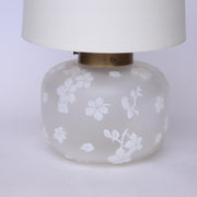 Art Deco Table Lamp with Floral Frosted Glass Base