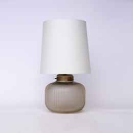 Art Deco Table Lamp with Ribbed Frosted Glass Base