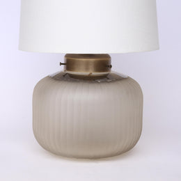 Art Deco Table Lamp with Ribbed Frosted Glass Base