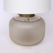 Art Deco Table Lamp with Ribbed Frosted Glass Base