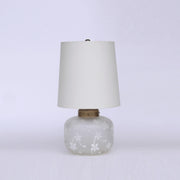 Art Deco Table Lamp with Sand-Blasted Floral Glass Base