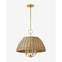 Woven Rattan Shade Candelabra Chandelier - View 4