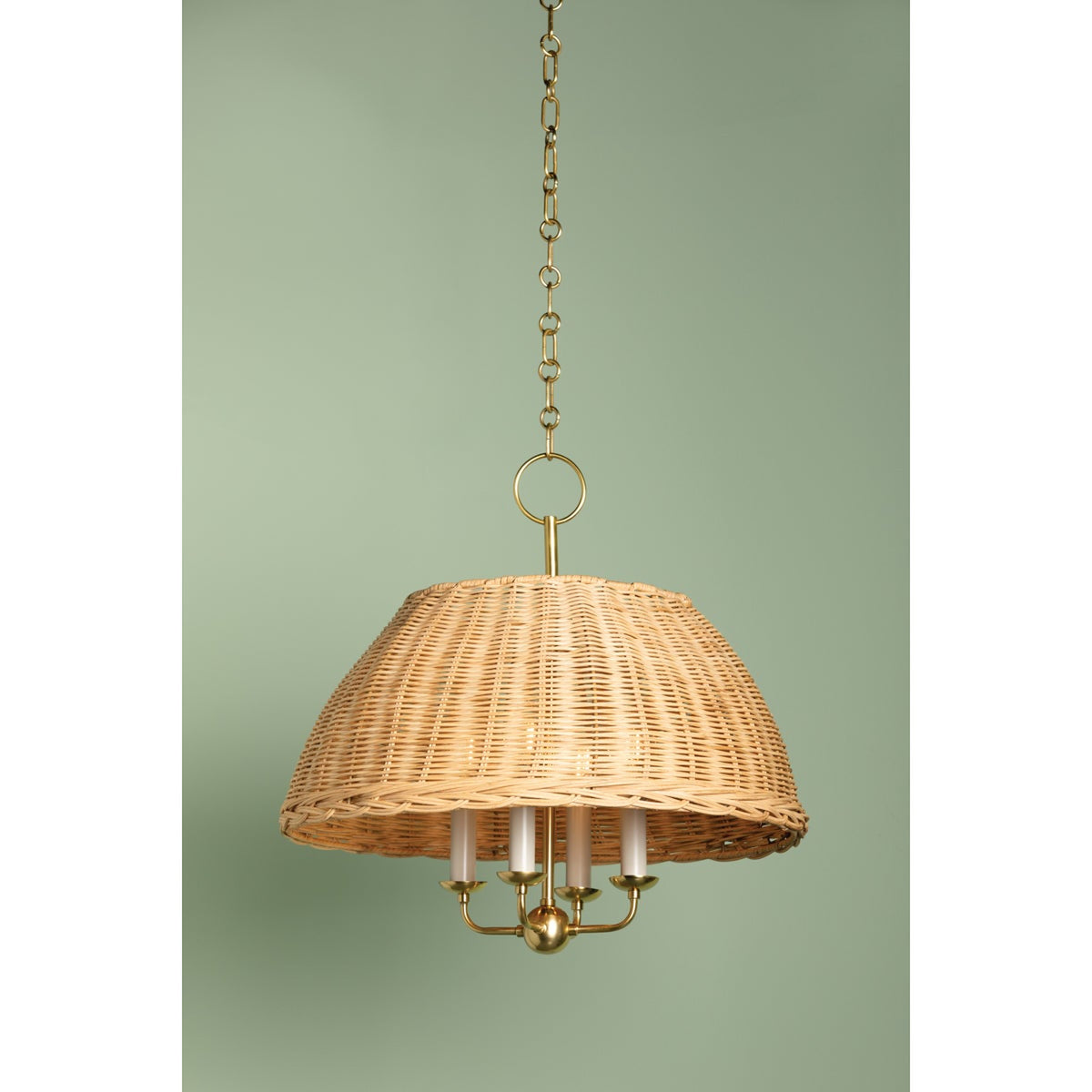 Woven Rattan Shade Candelabra Chandelier - View 8