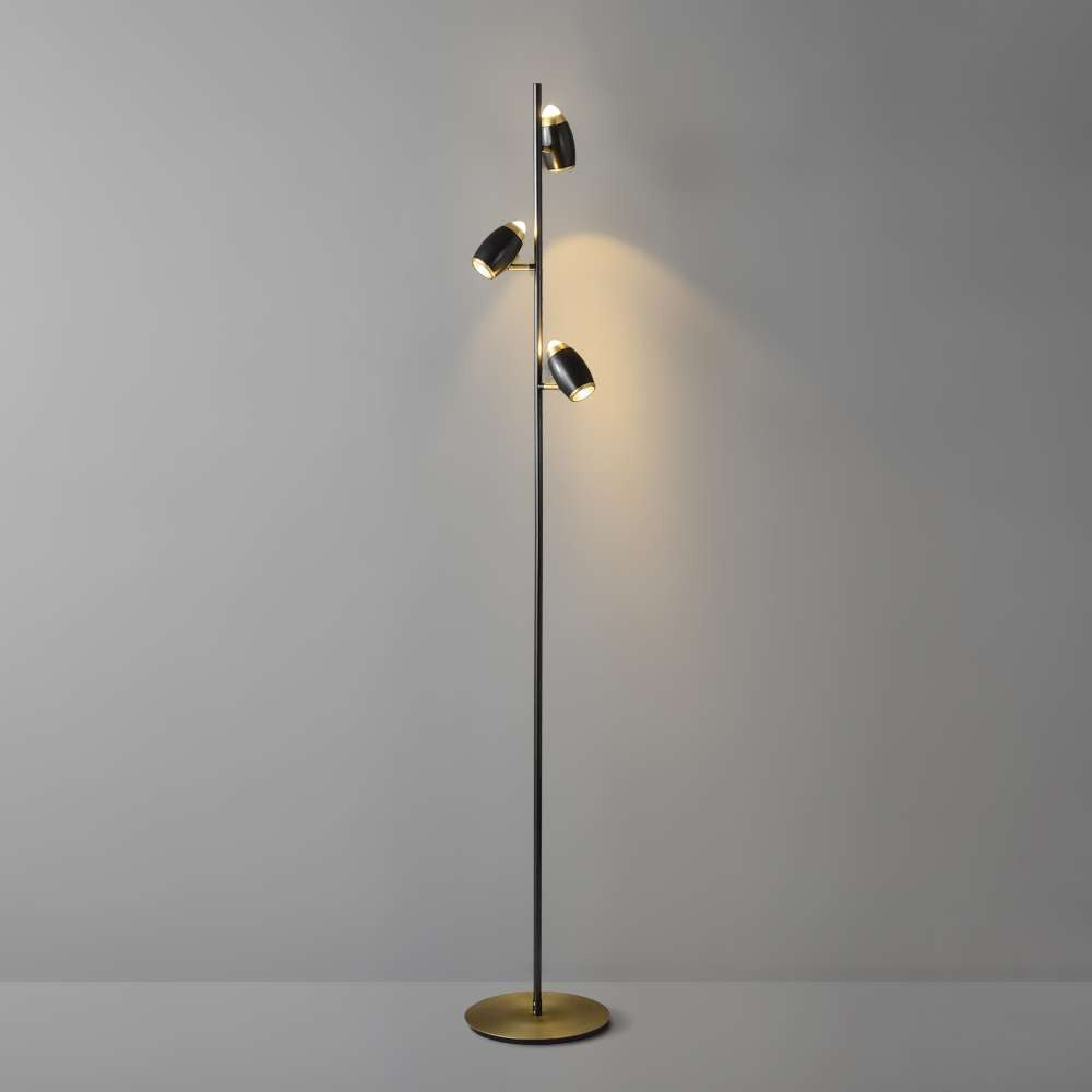 Dawn Engine Modern 3-Light Spot Light Black LED Floor Lamp