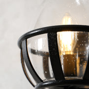 Black Bracket Clear Glass Single Candelabra Rustic Wall Sconce