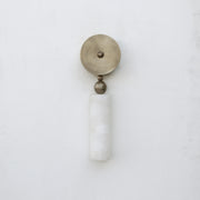 Brass and Alabaster Wall Sconce with Cylinder Shade