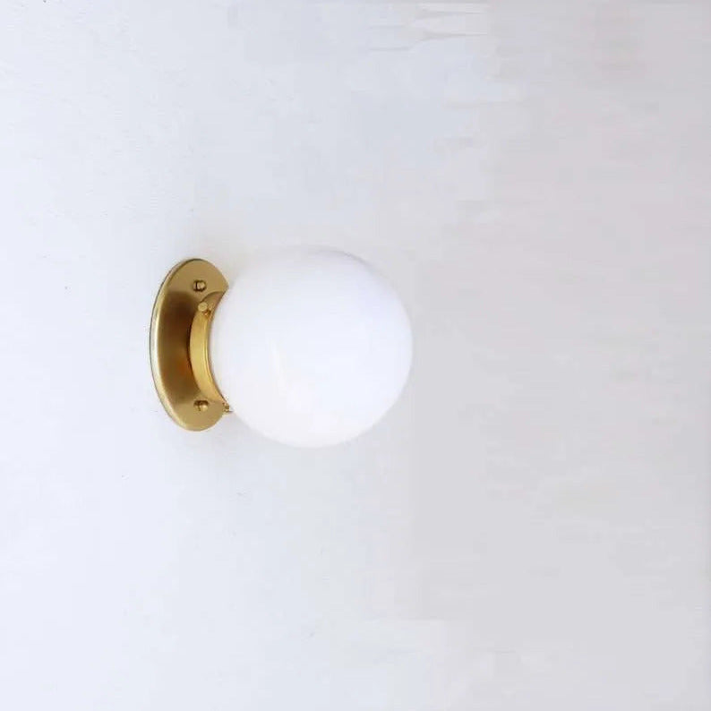 Modern Brass Base Ceiling Lights With White Glass Mini-Shade