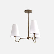 Brass Chandelier with Linen Shades