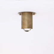 Brass Cylinder Ceiling Spotlight with Clear Glass Lens