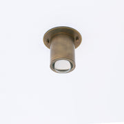 Brass Cylinder Ceiling Spotlight with Clear Glass Lens