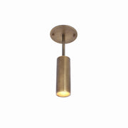 Brass Cylinder Ceiling Spotlight with Drop Rod