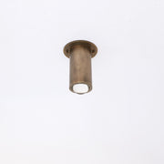 Brass Cylinder Ceiling Spotlight with Frosted Glass Lens