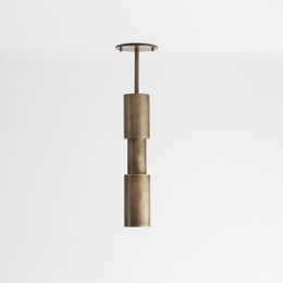 Brass Cylinder Ceiling Spotlight with Stem