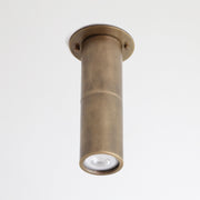 Brass Cylinder Flush Mount Ceiling Spotlight