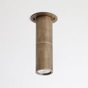 Brass Cylinder Flush Mount Ceiling Spotlight