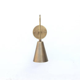 Brass Gooseneck Wall Sconce with Cone Shade