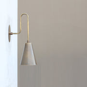 Brass Gooseneck Wall Sconce with Cone Shade