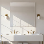 Brass Wall Sconce with Alabaster Dome Shade
