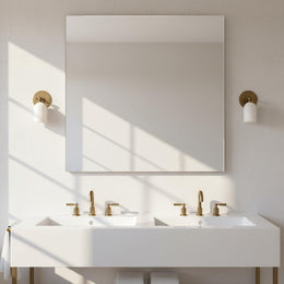 Brass Wall Sconce with Alabaster Dome Shade