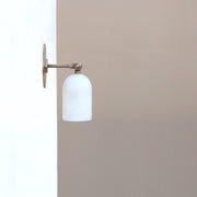 Brass Wall Sconce with Alabaster Dome Shade