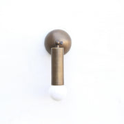 Brass Wall Sconce with Cast Dome and Exposed Bulb