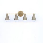 Brass Wall Sconce with Cone Shades
