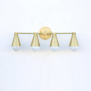 Brass Wall Sconce with Cone Shades