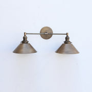 Brass Wall Sconce with Cone Shades