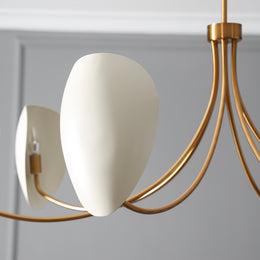 Brevin Antique Brass Petal Shade Chandelier 6-Light