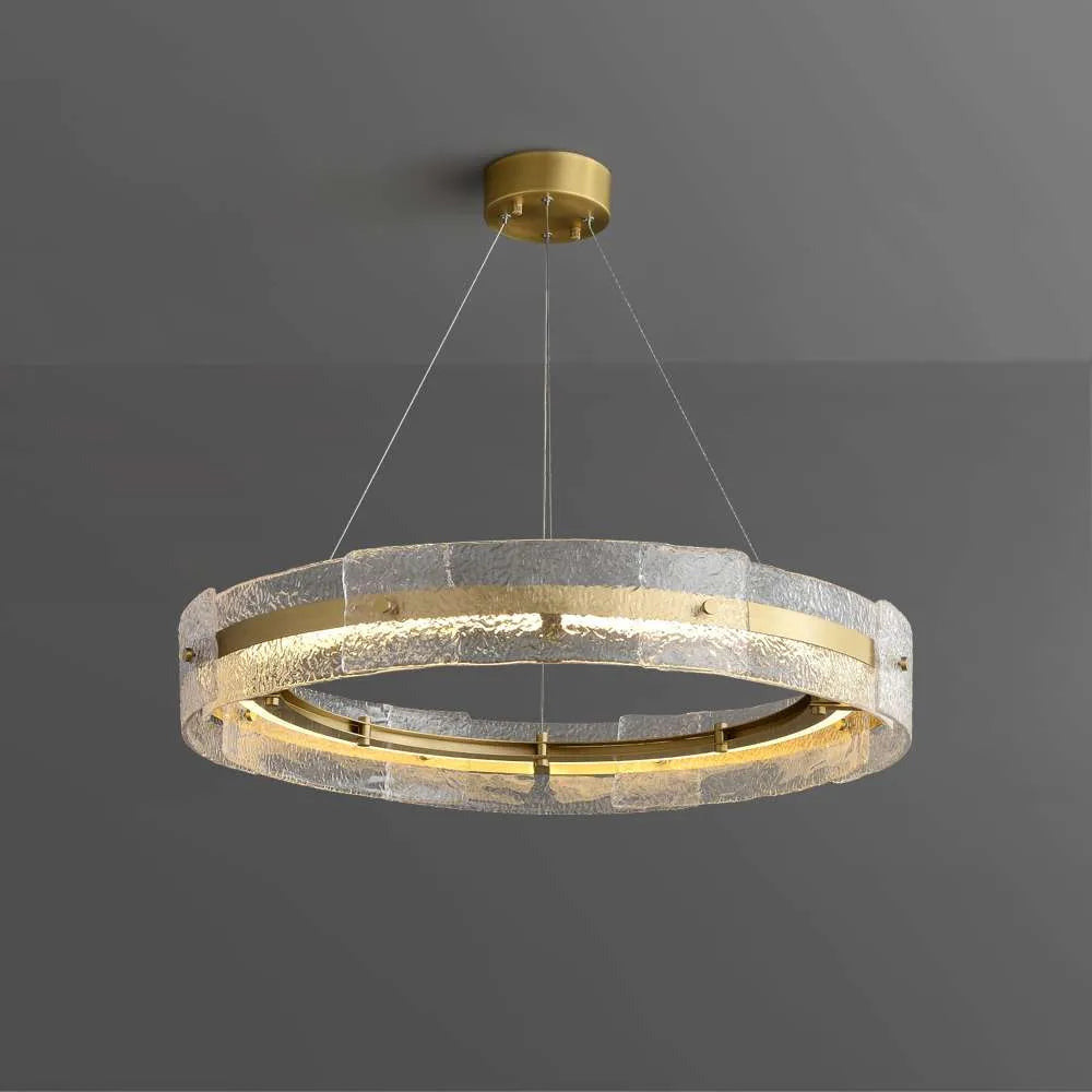 LED Brushed Brass Ring Chandelier - Luxury Modern Chandeliers