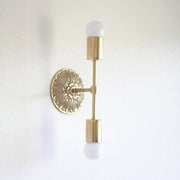 Cast Brass Wall Sconce with Embossed Back Plate