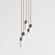 Five-Light Alabaster Capsule Cluster Pendant