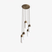 Five-Light Alabaster Capsule Cluster Pendant