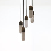 Five-Light Alabaster Capsule Cluster Pendant